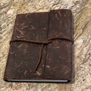 Brown Leather Journal with Wrap Tie